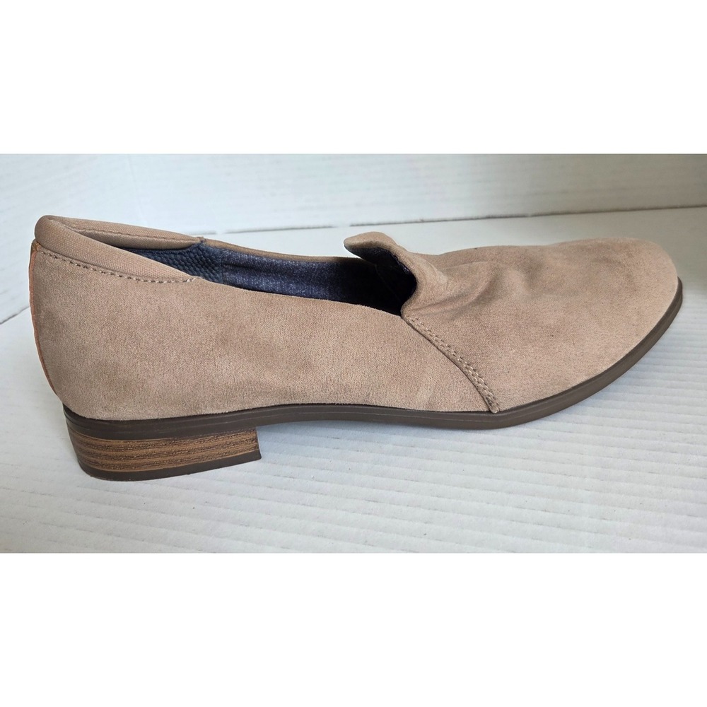 Dr. Scholl's Women Beige Suede Slip on Loafers Low Stacked Block Heel Comfort 9M - Picture 10 of 14